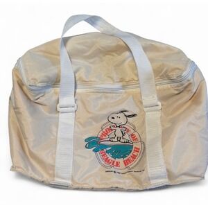 Vintage Snoopy Beach Bag Cooler Peanuts Surfing On Vacation Beach 90s